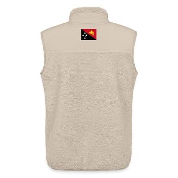 Drapeau de la Papouasie-Nouvelle-Guinée - Veste sans manches sherpa unisexe Stanley/Stella - beige - Dos - AI Model Male 178 light (178cm)