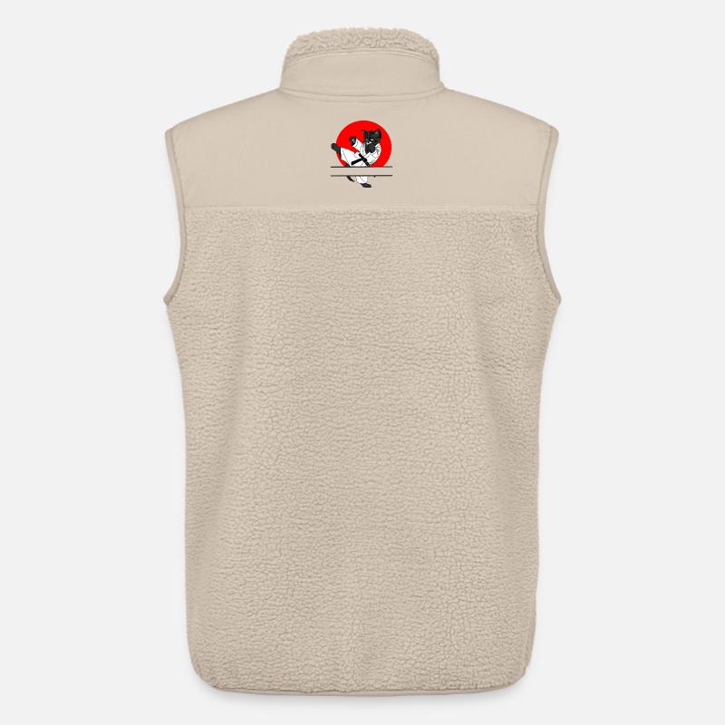 Schwarze Katze Karate Sonne - Unisex Sherpaweste von Stanley/Stella - Beige