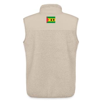 Flag of São Tomé and Príncipe - Unisex Sherpa Gilet by Stanley/Stella - beige - Back - AI Model Male 178 light (178cm)