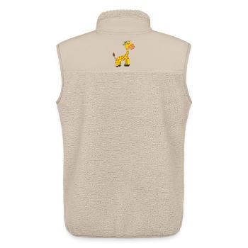 Charming Giraffe Caricature on Plush - Unisex Sherpa Gilet by Stanley/Stella - beige - Back - AI Model Male 178 light (178cm)