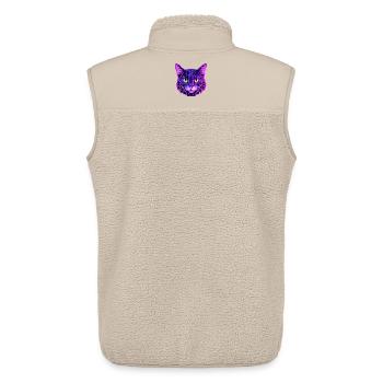 Portrait de chat aux couleurs néon - Veste sans manches sherpa unisexe Stanley/Stella - beige - Dos - AI Model Male 178 light (178cm)