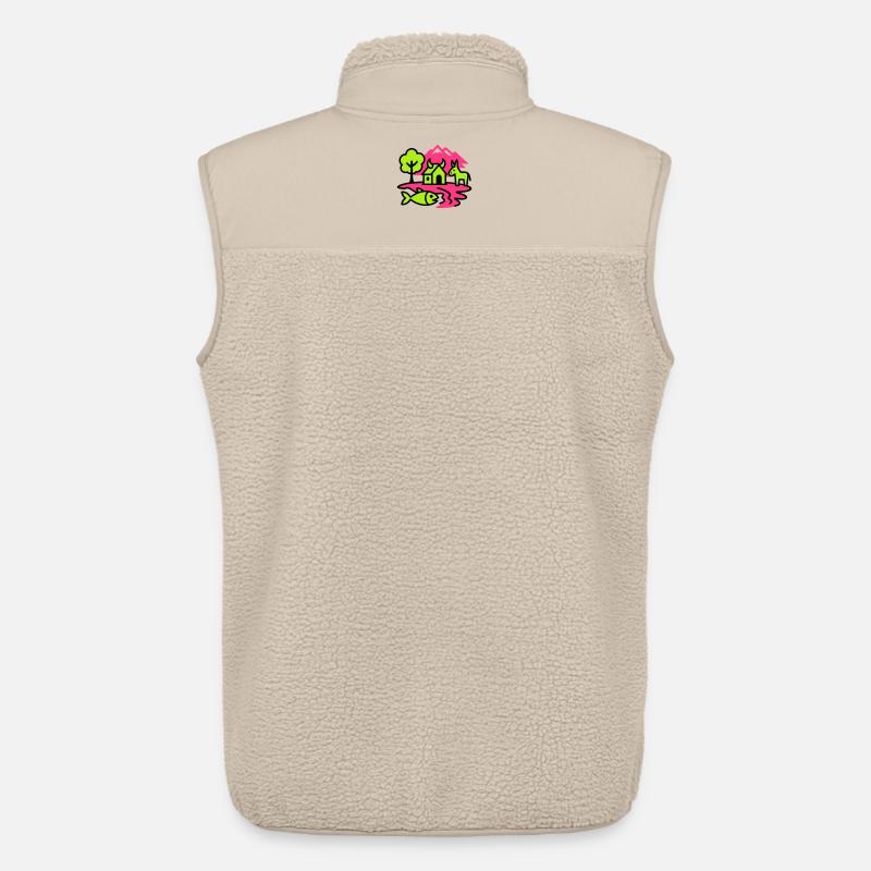 Naive Pop-Art Landschaft - Unisex Sherpaweste von Stanley/Stella - Beige