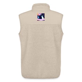 Frag mich nicht, ich fordere nur Dinge auf – Grumpy AI Cat - Unisex Sherpaweste von Stanley/Stella - Beige - Hinten - AI Model Male 178 light (178cm)