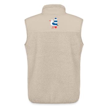Mouette avec planche de surf - Veste sans manches sherpa unisexe Stanley/Stella - beige - Dos - AI Model Male 178 light (178cm)