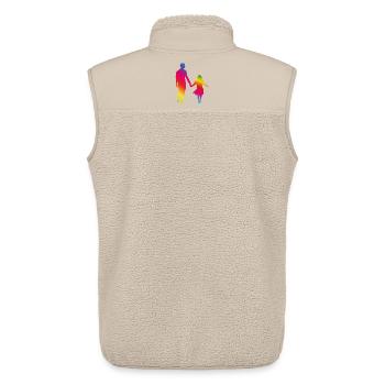 Father and daughter hand in hand - Unisex Sherpa Gilet by Stanley/Stella - beige - Back - AI Model Male 178 light (178cm)