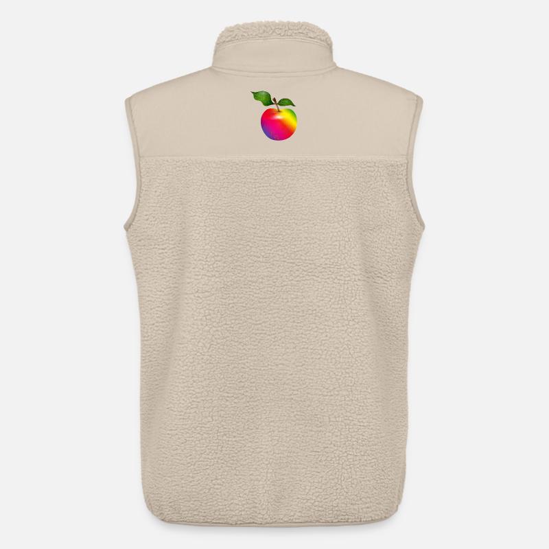 Bunter Regenbogen-Apfel mit Blättern Illustration - Unisex Sherpaweste von Stanley/Stella - Beige