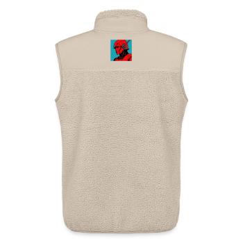 Héros rétro du futur - Veste sans manches sherpa unisexe Stanley/Stella - beige - Dos - AI Model Male 178 light (178cm)