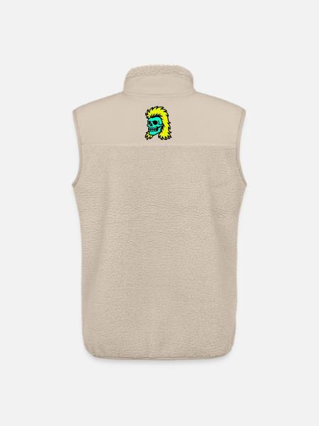 Mullet Skull - Unisex Sherpa Gilet by Stanley/Stella - beige