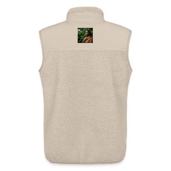 Portrait Africaine en Bijoux Colorés - Veste sans manches sherpa unisexe Stanley/Stella - beige - Dos - AI Model Male 178 light (178cm)