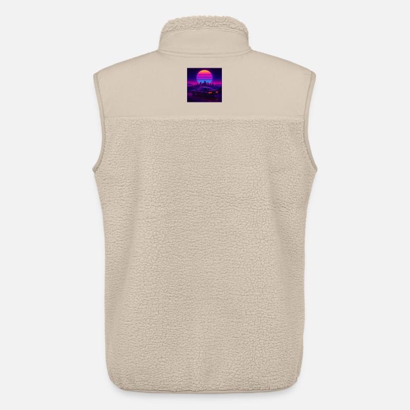 Neon Outrun Sunset Auto – Retro Synthwave - Unisex Sherpaweste von Stanley/Stella - Beige