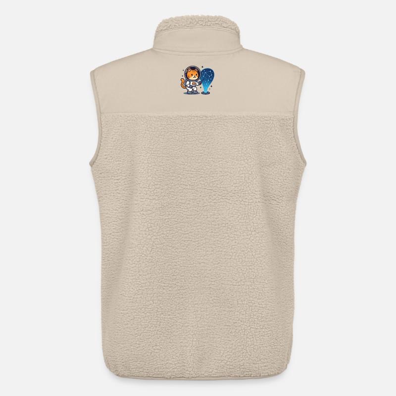 Constellation du chat de l’espace – Kawaii - Veste sans manches sherpa unisexe Stanley/Stella - beige