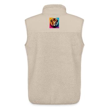 lion - Unisex Sherpa Gilet by Stanley/Stella - beige - Back - AI Model Male 178 light (178cm)