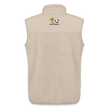 Sommerliche Palmenumgebung und Fußballdesign - Unisex Sherpaweste von Stanley/Stella - Beige - Hinten - AI Model Male 178 light (178cm)