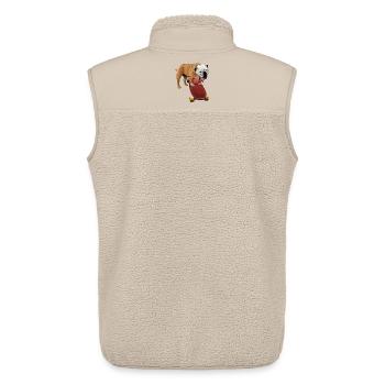 Verspielter Bulldog auf Skateboard - Unisex Sherpaweste von Stanley/Stella - Beige - Hinten - AI Model Male 178 light (178cm)