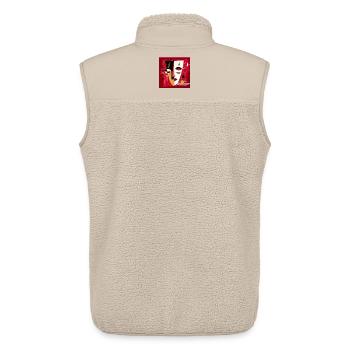 Portrait Abstrait Moderne en Rouge et Noir - Veste sans manches sherpa unisexe Stanley/Stella - beige - Dos - AI Model Male 178 light (178cm)