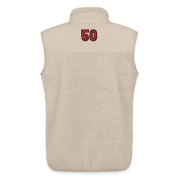 50. 50 YEARS. 50th ANNIVERSARY. 50 YEARS ANNIVERSARY. - Unisex Sherpa Gilet by Stanley/Stella - beige - Back - AI Model Male 178 light (178cm)