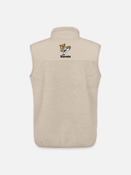 Karate Owl - Unisex Sherpa Gilet by Stanley/Stella - beige