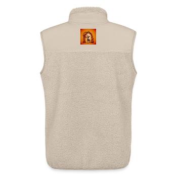 Känguru-Reliquiar im Garten der Uhren - Unisex Sherpaweste von Stanley/Stella - Beige - Hinten - AI Model Male 178 light (178cm)