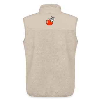 la chenille du fruit de la pomme jette un œil par le trou sourit au doux ver - Veste sans manches sherpa unisexe Stanley/Stella - beige - Dos - AI Model Male 178 light (178cm)