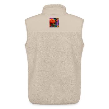 Fleurs Éclatantes sur Fond Abstractif - Veste sans manches sherpa unisexe Stanley/Stella - beige - Dos - AI Model Male 178 light (178cm)