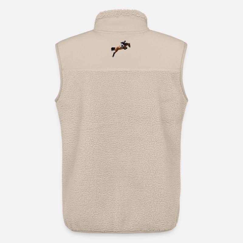 Dynamischer Springreiter im Galopp - Unisex Sherpaweste von Stanley/Stella - Beige