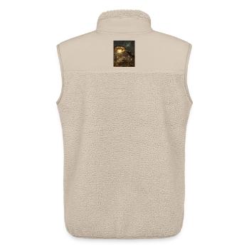 Selfie T-Rex avec OVNI - Veste sans manches sherpa unisexe Stanley/Stella - beige - Dos - AI Model Male 178 light (178cm)