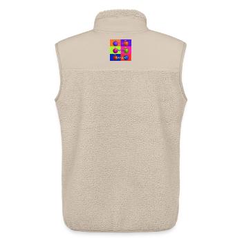 Pop Art Apple Collage Design - Unisex Sherpa Gilet by Stanley/Stella - beige - Back - AI Model Male 178 light (178cm)