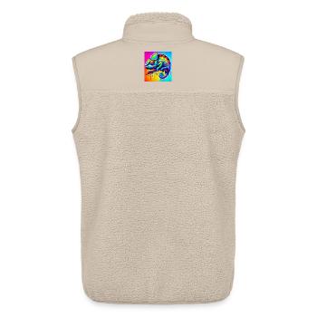 caméléon - Veste sans manches sherpa unisexe Stanley/Stella - beige - Dos - AI Model Male 178 light (178cm)