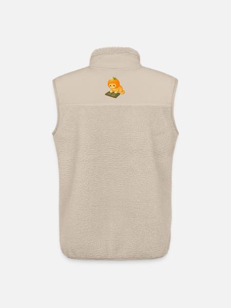 Bright Fruit Cat for Kids - Unisex Sherpa Gilet by Stanley/Stella - beige