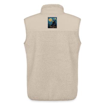 Bear Bears Van Gogh Style Starry Night - Unisex Sherpa Gilet by Stanley/Stella - beige - Back - AI Model Male 178 light (178cm)
