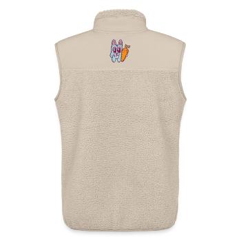 Blue doodle rabbit with carrot - Unisex Sherpa Gilet by Stanley/Stella - beige - Back - AI Model Male 178 light (178cm)
