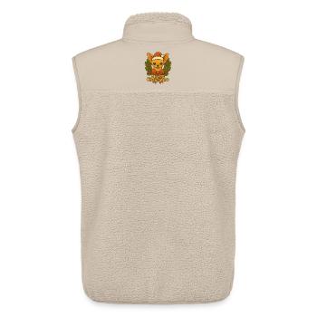 Salutations festives du Père Noël Chihuahua - Veste sans manches sherpa unisexe Stanley/Stella - beige - Dos - AI Model Male 178 light (178cm)