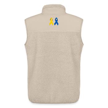 Peace loops for Ukraine - Unisex Sherpa Gilet by Stanley/Stella - beige - Back - AI Model Male 178 light (178cm)