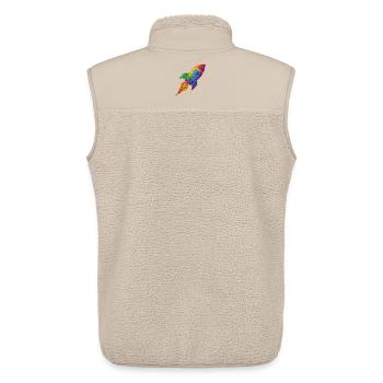 Rainbow Rocket Glitter Design - Unisex Sherpa Gilet by Stanley/Stella - beige - Back - AI Model Male 178 light (178cm)