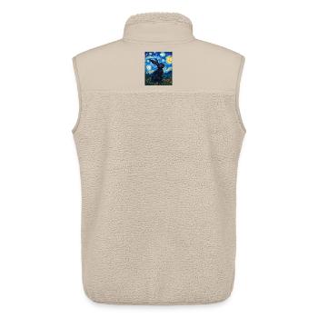 Bunny Van Gogh Style Starry Night - Unisex Sherpa Gilet by Stanley/Stella - beige - Back - AI Model Male 178 light (178cm)