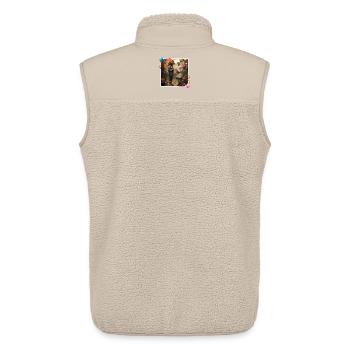 Verliebte Pärchen Antrag Vogelmasken Blumenladen - Unisex Sherpaweste von Stanley/Stella - Beige - Hinten - AI Model Male 178 light (178cm)