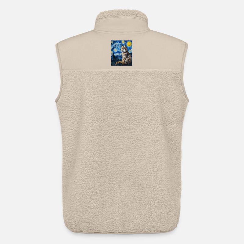 Luchs Van Gogh Style Starry  - Unisex Sherpaweste von Stanley/Stella - Beige