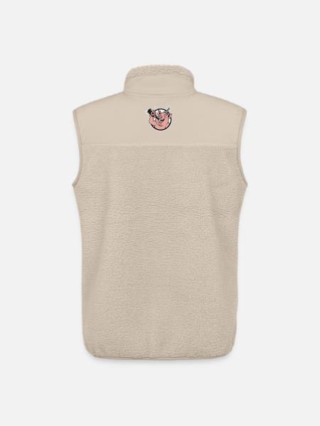 Cochon avec bouteille de célébration - Veste sans manches sherpa unisexe Stanley/Stella - beige