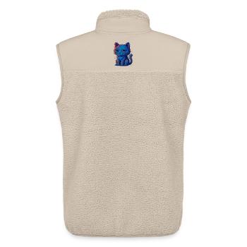 Grummel Katze - Unisex Sherpaweste von Stanley/Stella - Beige - Hinten - AI Model Male 178 light (178cm)