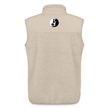 Loups yin yang - Veste sans manches sherpa unisexe Stanley/Stella - beige - Dos - AI Model Male 178 light (178cm)