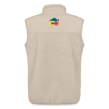 WEIHNACHTEN. FROHE WEIHNACHTEN. FROHE WEIHNACHTEN. TANNE. NATUR. - Unisex Sherpaweste von Stanley/Stella - Beige - Hinten - AI Model Male 178 light (178cm)