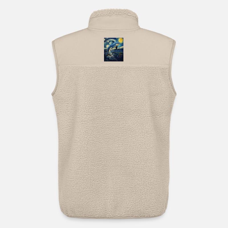 Delfin Van Gogh Style Starry  - Unisex Sherpaweste von Stanley/Stella - Beige