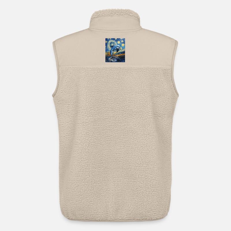Delfin Van Gogh Style Starry  - Unisex Sherpaweste von Stanley/Stella - Beige
