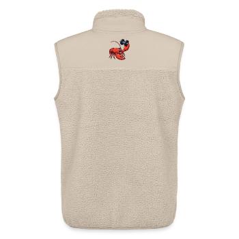 Funny Lobster Fitness Dumbbell Workout Cartoon - Unisex Sherpa Gilet by Stanley/Stella - beige - Back - AI Model Male 178 light (178cm)