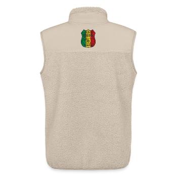 Reggae flag motif with cultural design - Unisex Sherpa Gilet by Stanley/Stella - beige - Back - AI Model Male 178 light (178cm)