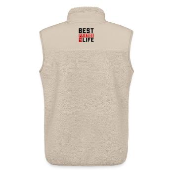 Les meilleurs amis disent amitié - Veste sans manches sherpa unisexe Stanley/Stella - beige - Dos - AI Model Male 178 light (178cm)