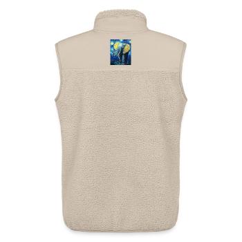 Éléphant Van Gogh Style Nuit étoilée - Veste sans manches sherpa unisexe Stanley/Stella - beige - Dos - AI Model Male 178 light (178cm)