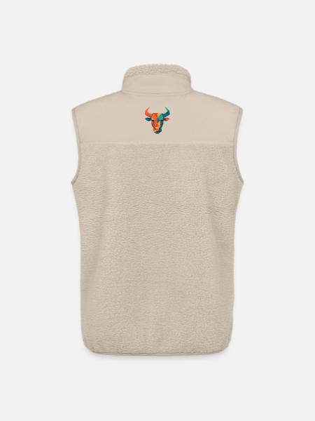 Taurus | Bull Head Print / Print / Design - Unisex Sherpa Gilet by Stanley/Stella - beige