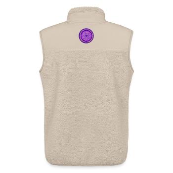 Mandala design in violet, blue and orange - Unisex Sherpa Gilet by Stanley/Stella - beige - Back - AI Model Male 178 light (178cm)