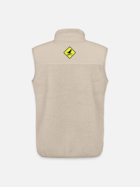 T-Rex Fahrradsignal illustriert - Unisex Sherpaweste von Stanley/Stella - Beige